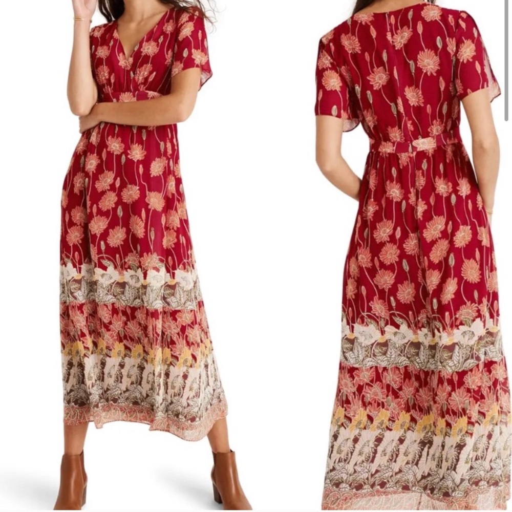 Madewell floral wrap dress